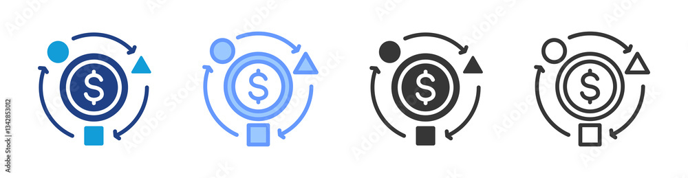 Poster Business Model icon set multiple style collection