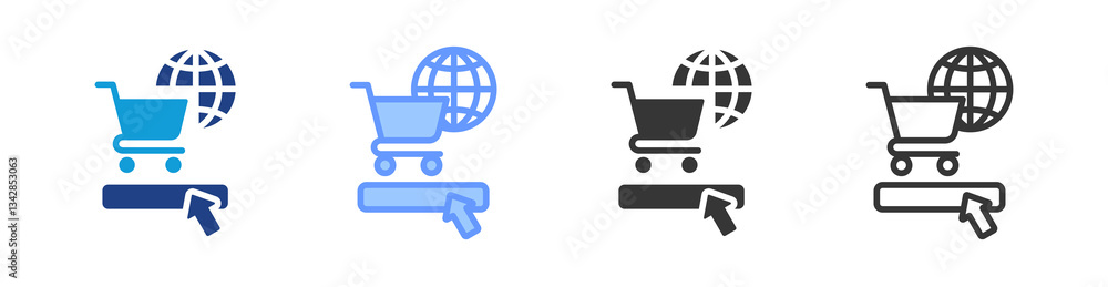 Poster Ecommerce icon set multiple style collection