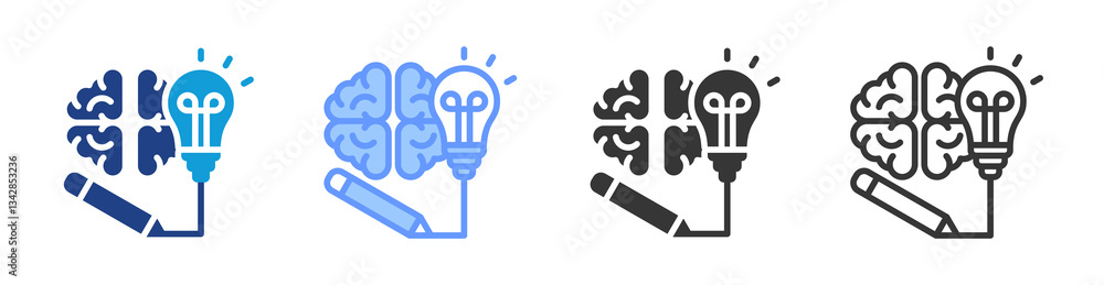 Poster creativity icon set multiple style collection