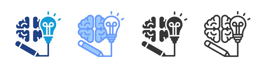 Creativity icon set multiple style collection