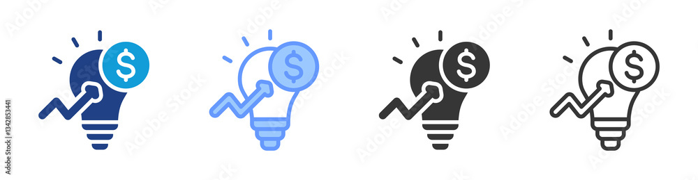 Poster Business Idea icon set multiple style collection