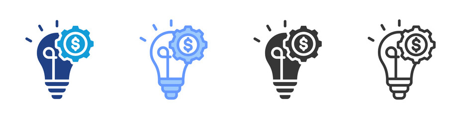 Business Innovation icon set multiple style collection