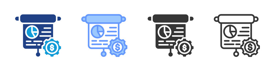 Business Plan icon set multiple style collection