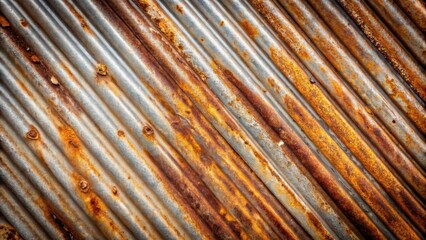 Rustic Corrugated Metal Sheet with Extensive Rust and Patina A Textured Background Image