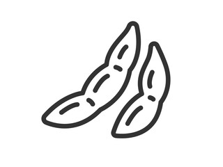 枝豆のアイコン（線画）のイラスト