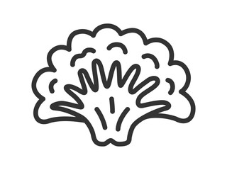 Naklejka premium 舞茸のアイコン（線画）のイラスト