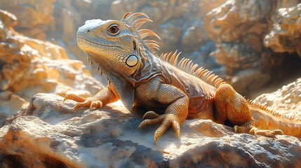 Fototapeta premium Wildlife photography of colorful iguana high resolution picture