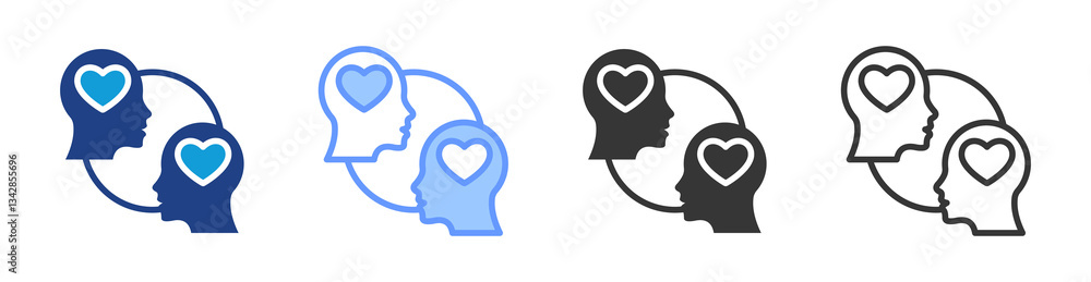 Poster Empathy icon set multiple style collection