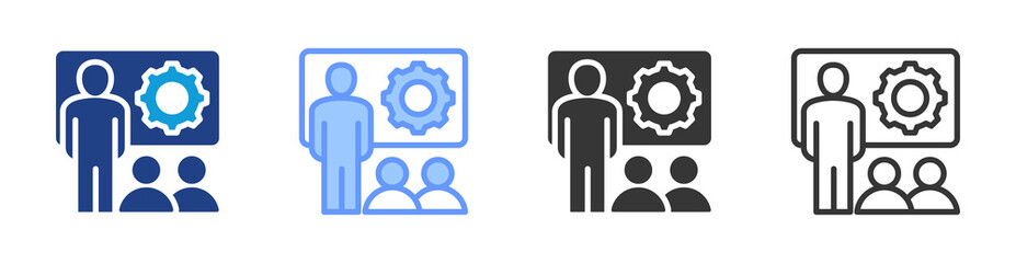 Mentor icon set multiple style collection