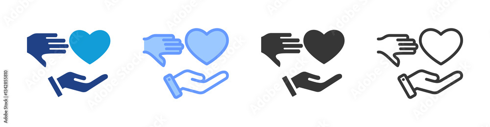 Poster Volunteer icon set multiple style collection