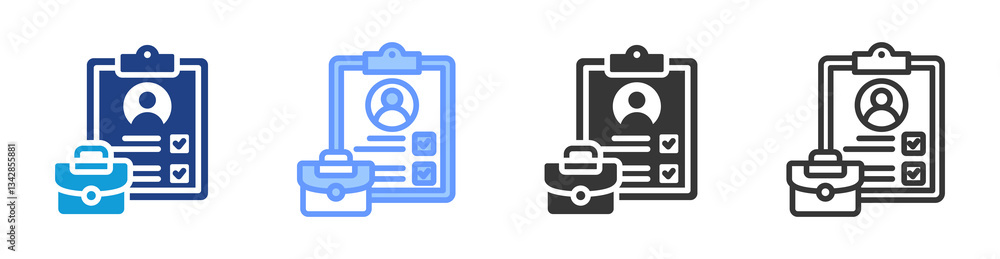 Poster Portfolio icon set multiple style collection