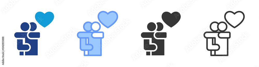 Poster Sympathy icon set multiple style collection