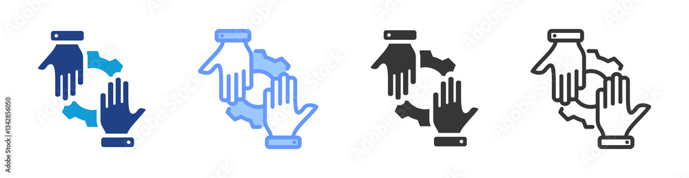 Poster Support icon set multiple style collection
