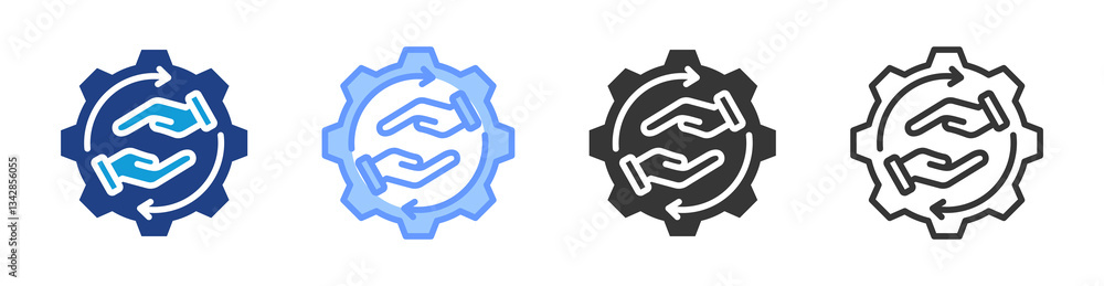 Poster Assistance icon set multiple style collection