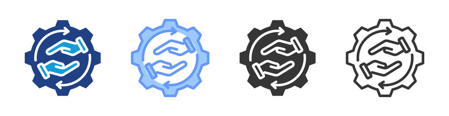 Assistance icon set multiple style collection