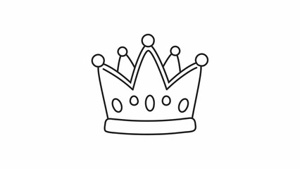 Simple line illustration of a royal crown, drawn in a minimalist style. 