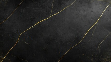 Black Marble Background with Gold Veins for Elegant Design Projects