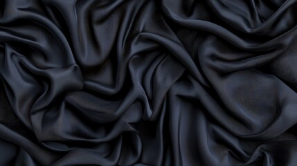 Obraz premium Soft Black Fabric with Elegant Draping and Smooth Texture Close-Up