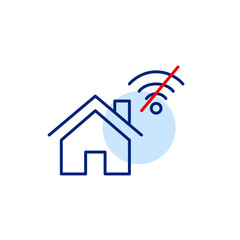 No wi-fi at house. Internet connection lost. Smart home disconnected. Pixel perfect, editable stroke icon