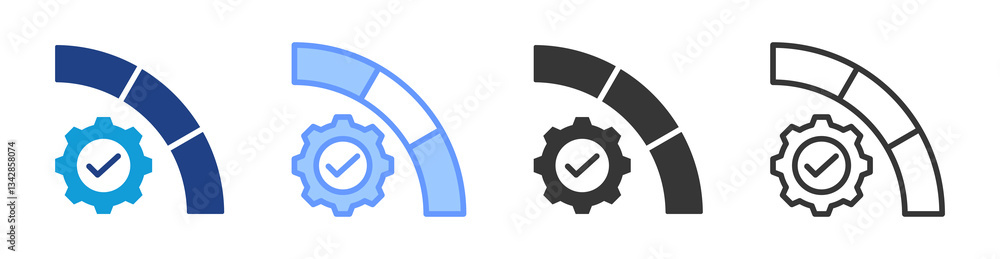 Poster Process Optimization icon set multiple style collection
