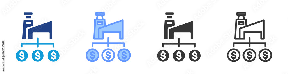 Poster capital intensive icon set multiple style collection
