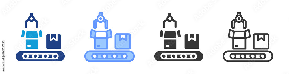 Poster Production Line icon set multiple style collection