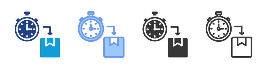 Just In Time icon set multiple style collection