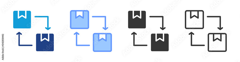 Poster Replication icon set multiple style collection