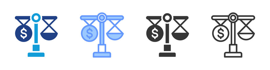 Economies Of Scale icon set multiple style collection