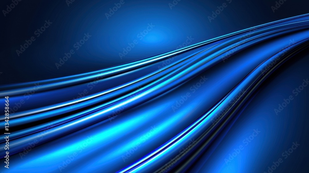 Poster elegant blue wavy lines creating a calming abstract background