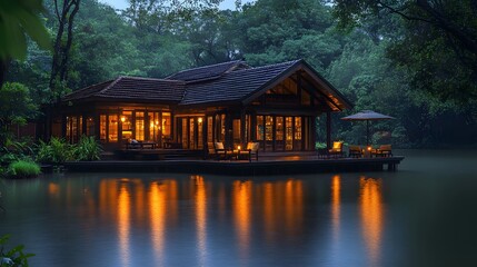 Fototapeta premium house on the lake