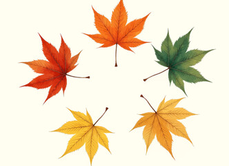 Autumnal Maple Leaves Wheel with Vibrant Hues