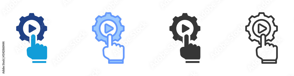 Poster Actionable icon set multiple style collection