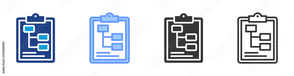 Poster Subtask icon set multiple style collection