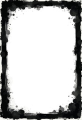 Black ink splatter grunge frame design