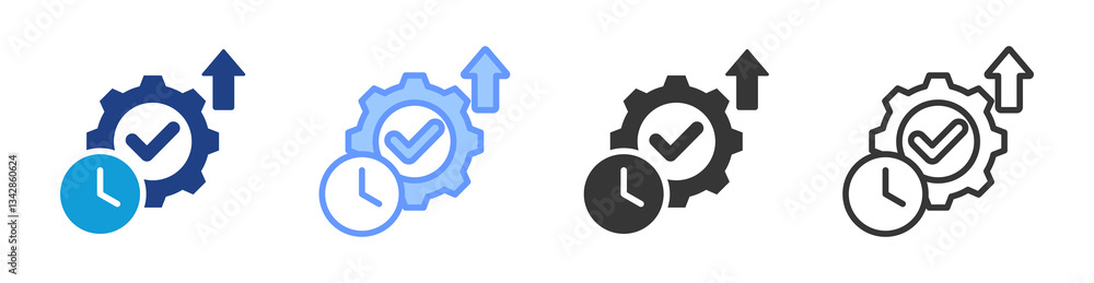 Aufkleber Efficiency icon set multiple style collection
