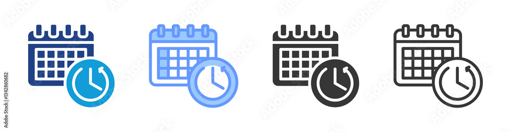 Poster Deadline Extension icon set multiple style collection