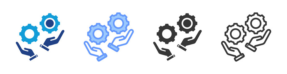 Project Collaboration icon set multiple style collection