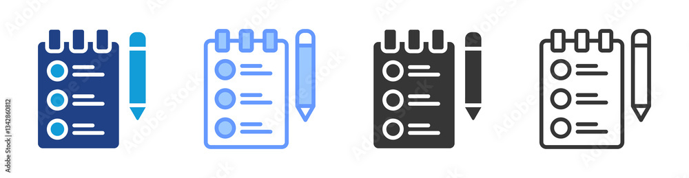 Aufkleber to do list icon set multiple style collection