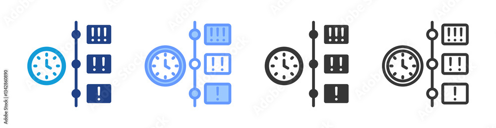Poster Priority icon set multiple style collection