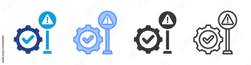 Poster Failure Avoidance icon set multiple style collection