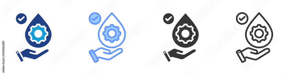Poster Lubrication icon set multiple style collection