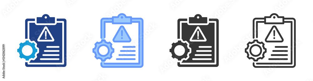 Aufkleber failure reporting icon set multiple style collection