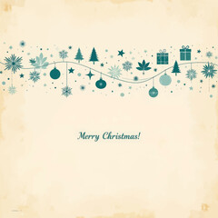 Christmas ornaments string on beige paper background
