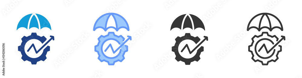 Poster Mitigation icon set multiple style collection