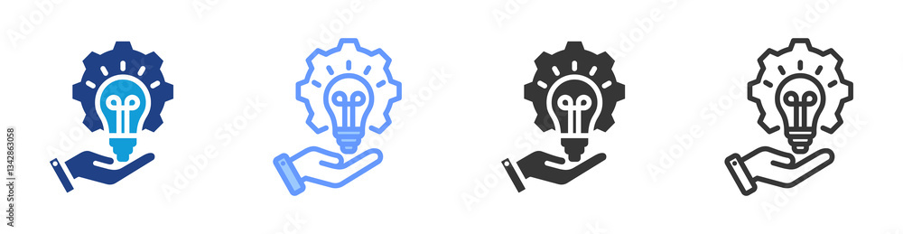 Poster proactive maintenance icon set multiple style collection