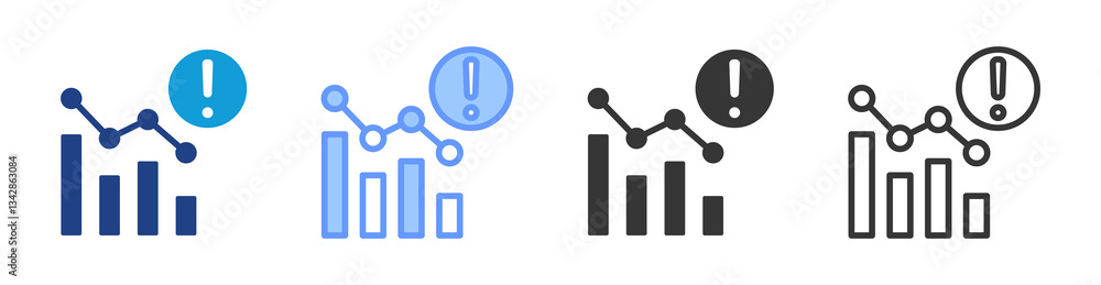 Poster Failure Rate icon set multiple style collection