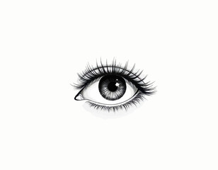 Detailed Black and White Eye Drawing