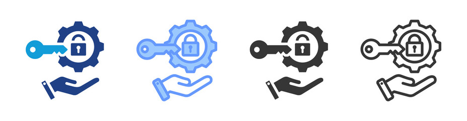 Access Control icon set multiple style collection