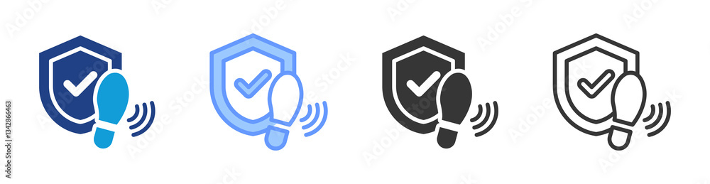 Poster Perimeter Security icon set multiple style collection